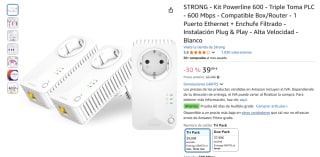 Strong Powerline 600 Triple Pack PLC 600 Mbit/s por 39,99€