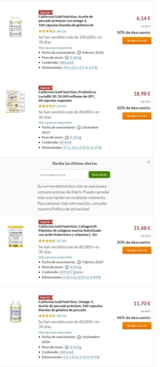 -28% de Descuento Suplementos en iHerb.