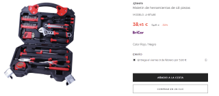 Maletín de herramientas de 48 piezas por 38,45€