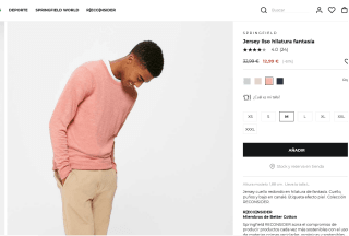 Jersey Springfield liso hilatura fantasía Hombre por 12,99€