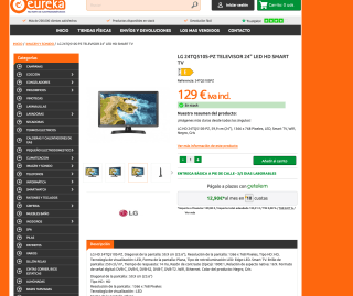 TV LG 24TQ510S-PZ 24" LED HD SMART TV por 129€