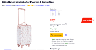 Kinderkoffer Little Dutch Flowers & Butterflies voor €23,75 bij Bol