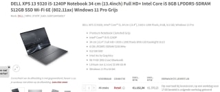 DELL XPS 13 9320 - 3T97P voor €1.083,85 bij Redshell