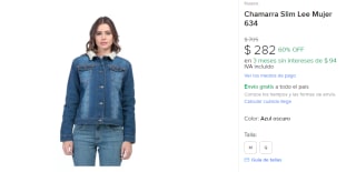 Chamarra Slim Lee Mujer 634 por $282