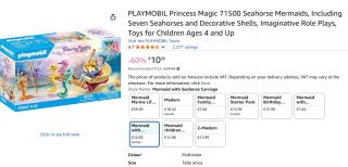 PLAYMOBIL Princess Magic 71500 Zeemeermin voor €10 bij Amazon