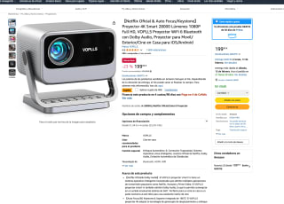 Proyector 4K Smart 28000 Lúmenes 1080P Full HD por solo 159,99€