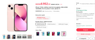 IPhone 13 Mini 128GB por $6,455 en AliExpress