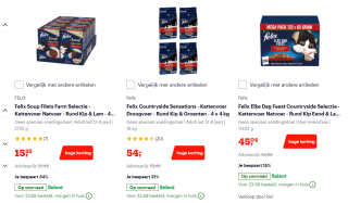 Tot 50% korting op geselecteerde Felix Kattenvoer en snacks bij Bol