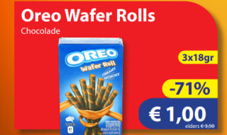 Oreo Chocolate wafer rolls voor €1 bij die Grenze