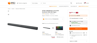 Philips TAB4208 Barra de Sonido Bluetooth HDMI ARC Negro por 54,99€