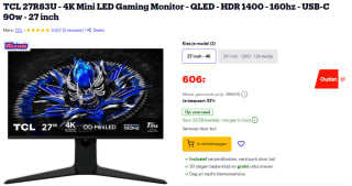 TCL 27R83U 4K 27" gaming monitor voor €606 bij Bol