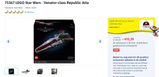 LEGO Star Wars - Venator-class Republic Atta voor €410,39 bij Toychamp