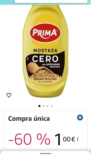 Mostaza Cero Prima por 0,95€.