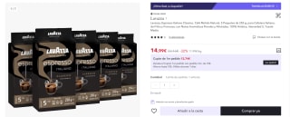 Lavazza, Espresso Italiano Classico, Café Molido Natural, 5 Paquetes de 250 g por 14,99€