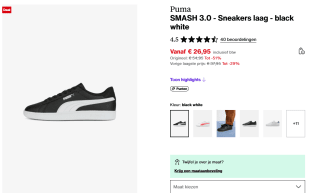 PUMA Smash 3.0 L Sneakers voor €26,95 bij Zalando
