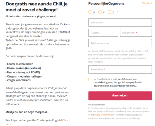 Doe gratis mee aan de Chill, je moet al zoveel challenge van MIND