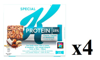 4 Paquetes de 4 Unidades de Barritas de cereales con coco, cacao y anarcardos con crema de almendra Special K Protein Kellogg's por 7.81€