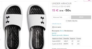 Chanclas Under Armour para hombre por 15€
