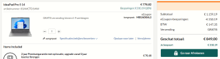 Lenovo IdeaPad Pro 5 14Ryzen 7840 32GB 1TB voor €849 dmv code bij lenovo