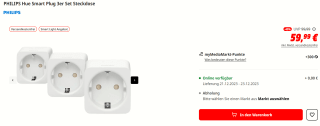 Philips Hue slimme stekker - 3-pack voor €59,99 bij de MediaMarkt in Duitsland