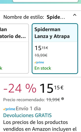 Play-Doh Spiderman Lanzamiento por 15,15€.