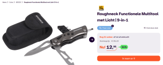 Roughneck ROU88050 9 Functie Multi Tool met Licht voor €12,95 bij Ibood