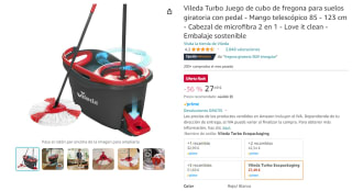 Vileda Turbo Juego de cubo de fregona giratoria con pedal por 27,49€
