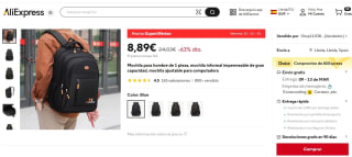 Mochila impermeable de gran capacidad por 8,89€