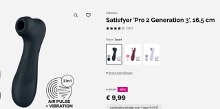 Satisfyer Pro 2 Generation 3 - Zwart voor €9,99 bij Willie