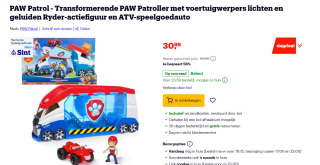 PAW Patrol - Transformerende PAW Patroller met voertuigwerpers lichten en geluiden voor €30,99 bij Bol