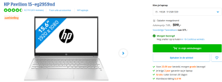HP Pavilion 15-eg2959nd voor €599 bij Coolblue.
