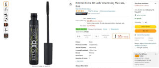 Rimmel Extra 3D Lash Volumising Mascara 8ml for £2.80 at Amazon