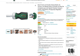 Destornillador Bosch Home 6 Puntas Ergonómico Portapuntas Magnético por solo 11,90€