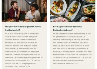 1+1 gratis op een driegangen menu bij De Beren via Kruidvat