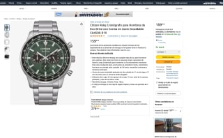 Citizen Reloj Cronógrafo para Hombres de Eco-Drive con Correa en Acero Inoxidable CA4500-91X por 159,95€