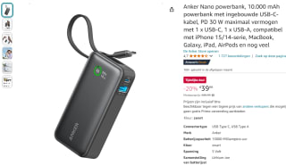 Anker 545 Nano Powerbank (10.000mAh/30W) voor €39,99 bij Amazon