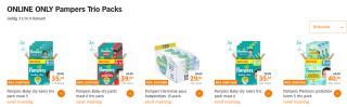 Alle Pampers Trio Packs 40% korting bij de AH