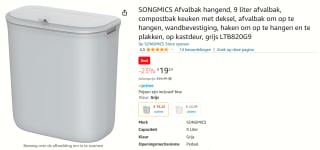 SONGMICS afvalbak - 9 liter voor €19,24 bij Amazon