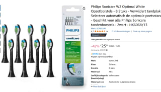 2 verpakkingen Philips Sonicare W2 Optimal White Opzetborstels - 8 Stuks voor €25,99 dmv code bij Amazon