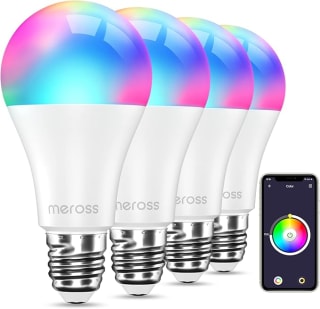 4 bombillas Meross LED Wifi Inteligente Multicolor RGBWW, Compatible con Alexa, Google Home y SmartThings por 25,21€