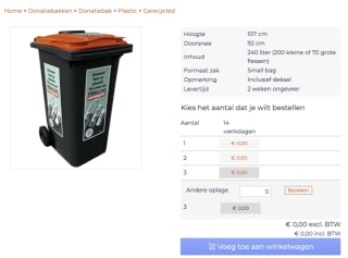 Gratis donatiebak (tot 3 stuks) voor het statiegeld