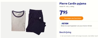 Pierre Cardin pyjama voor €7,95 bij de Action