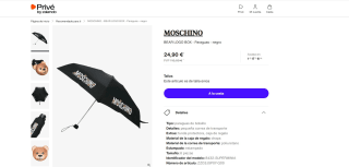 Paraguas - negro Moschino Bear logo Box por 24,90€