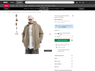 Parka acolchada de felpa gruesa Hollister Hombre por solo 36,28€