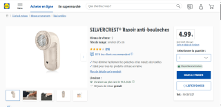 Rasoir anti-bouloches Silvercrest - Tête de rasage extra-large à 4,99€