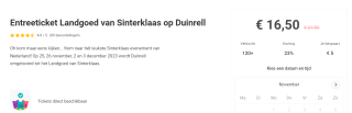 Entreeticket Landgoed van Sinterklaas op Duinrell voor €16,50 via Tripper
