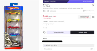Pack 5 vehículos Hot Wheels por 4,99€
