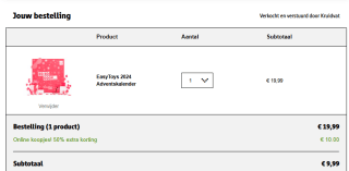Easytoys 2024 adventskalender voor €9,99 bij Kruidvat