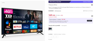 TV 40" TD Systems PRIME40C15GLE Full HD Hey Google Official Assistant por 157€
