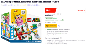LEGO Super Mario Avonturen met Peach startset voor €29,99 bij Bol.com